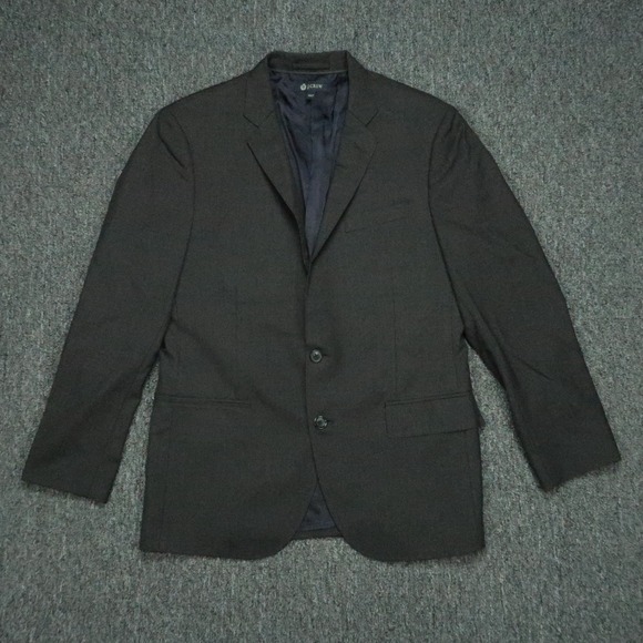 J Crew Blazer Mens Large 40S Gray Ludlow Loro Piana Super 120s Italian Wool